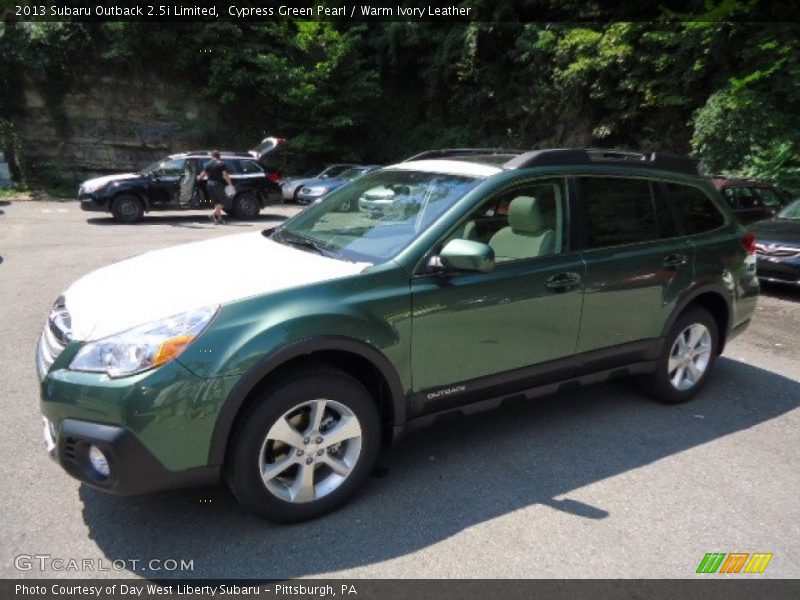 Cypress Green Pearl / Warm Ivory Leather 2013 Subaru Outback 2.5i Limited