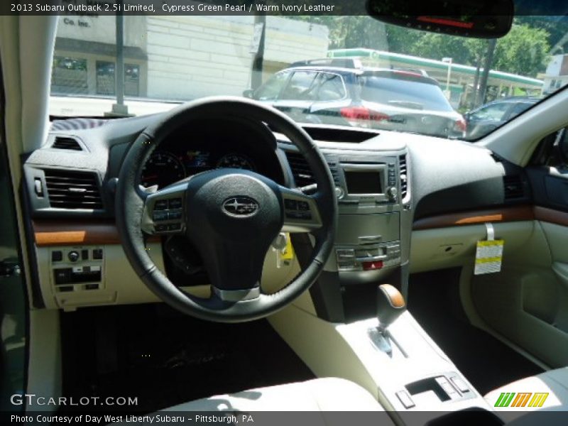 Cypress Green Pearl / Warm Ivory Leather 2013 Subaru Outback 2.5i Limited