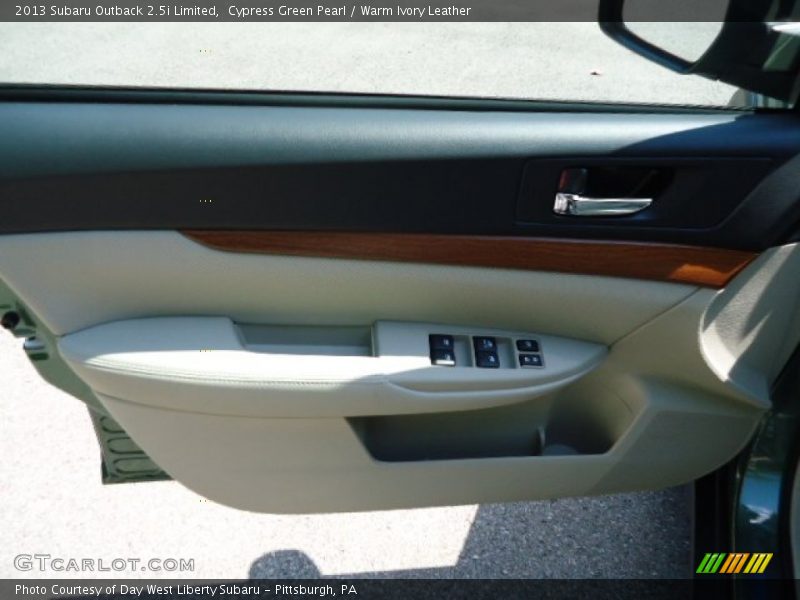 Cypress Green Pearl / Warm Ivory Leather 2013 Subaru Outback 2.5i Limited