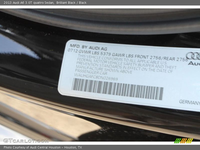 Brilliant Black / Black 2013 Audi A6 3.0T quattro Sedan