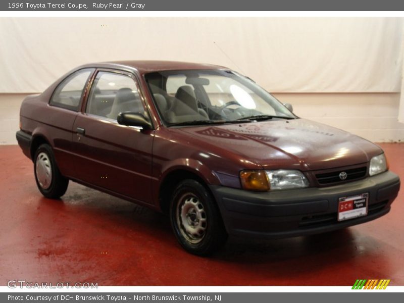 Ruby Pearl / Gray 1996 Toyota Tercel Coupe