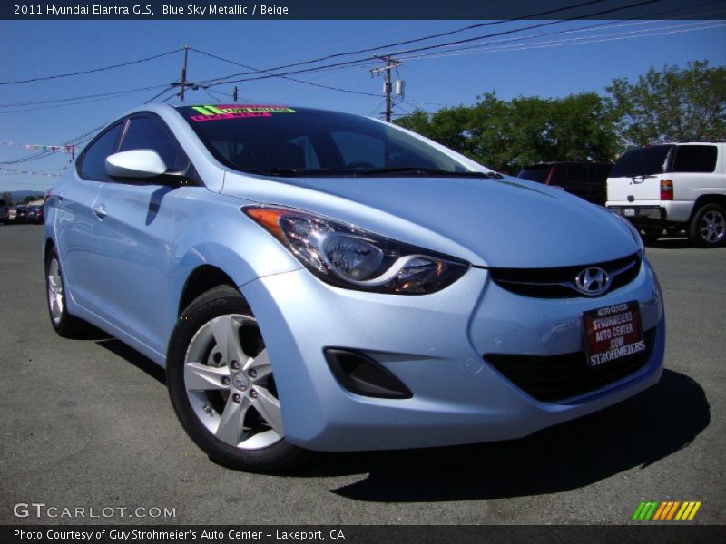 Blue Sky Metallic / Beige 2011 Hyundai Elantra GLS