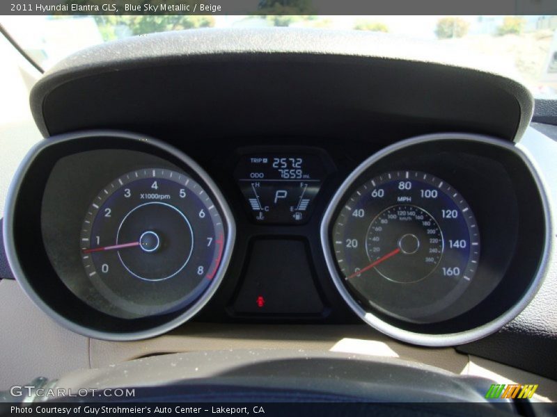 Blue Sky Metallic / Beige 2011 Hyundai Elantra GLS