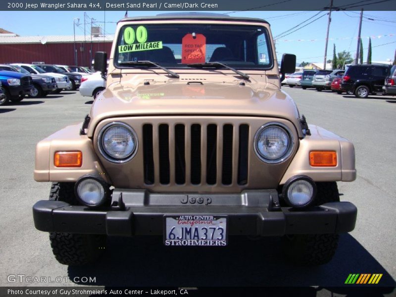 Desert Sand Pearl / Camel/Dark Green 2000 Jeep Wrangler Sahara 4x4
