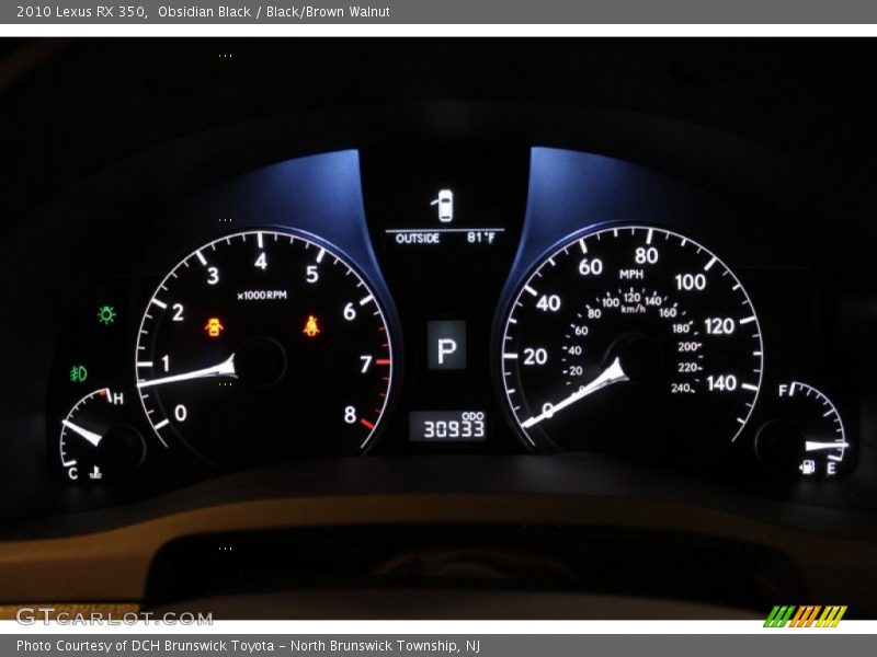 Obsidian Black / Black/Brown Walnut 2010 Lexus RX 350