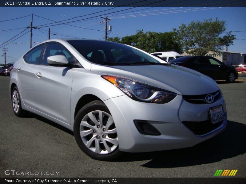 Shimmering Silver Metallic / Gray 2011 Hyundai Elantra GLS