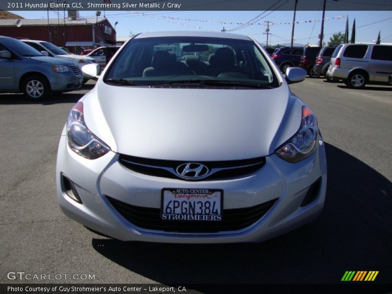Shimmering Silver Metallic / Gray 2011 Hyundai Elantra GLS