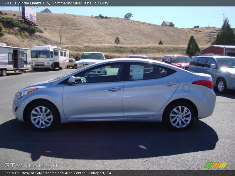 Shimmering Silver Metallic / Gray 2011 Hyundai Elantra GLS