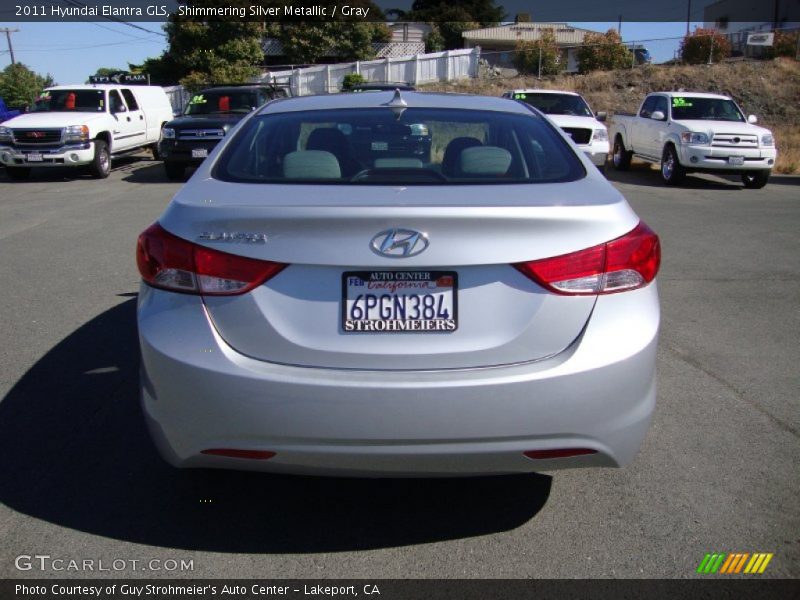 Shimmering Silver Metallic / Gray 2011 Hyundai Elantra GLS