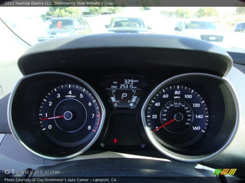 Shimmering Silver Metallic / Gray 2011 Hyundai Elantra GLS