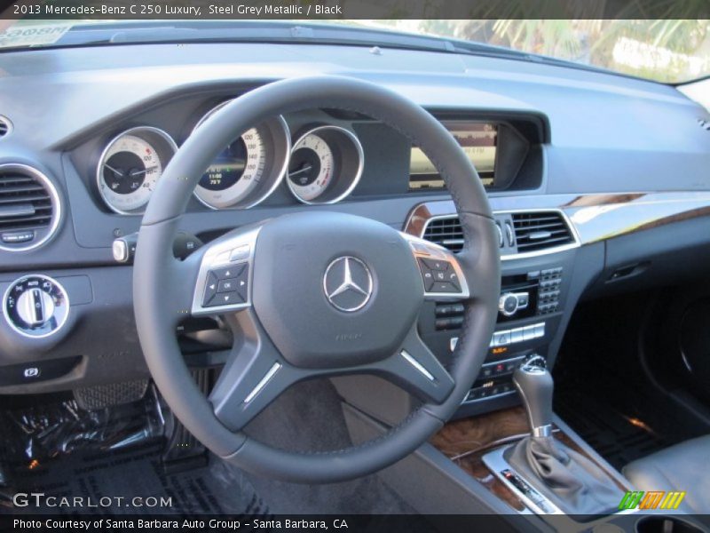 Steel Grey Metallic / Black 2013 Mercedes-Benz C 250 Luxury