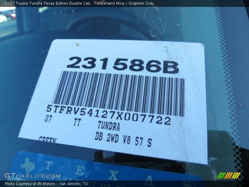Timberland Mica / Graphite Gray 2007 Toyota Tundra Texas Edition Double Cab