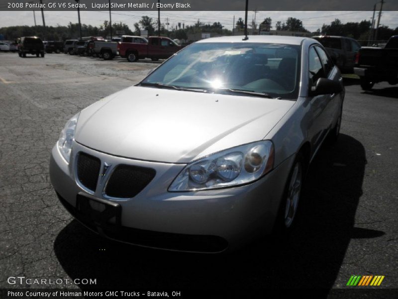 Liquid Silver Metallic / Ebony Black 2008 Pontiac G6 V6 Sedan