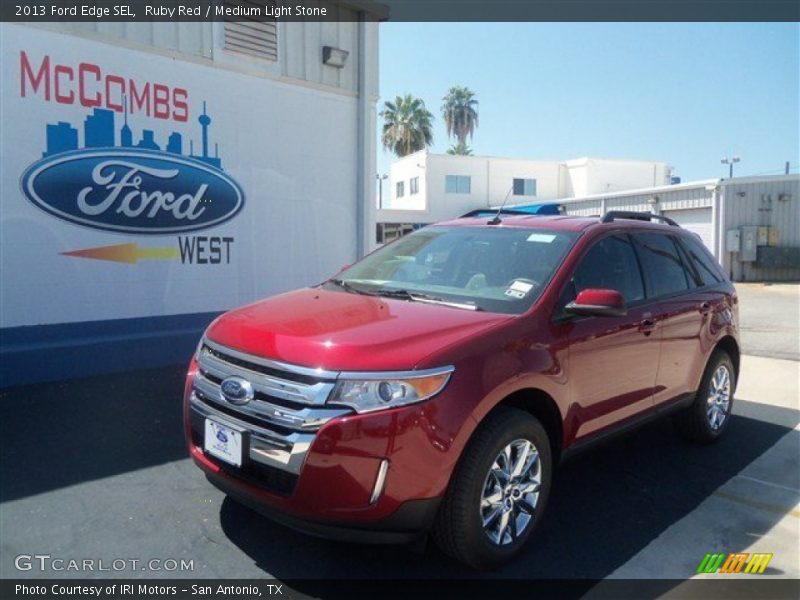 Ruby Red / Medium Light Stone 2013 Ford Edge SEL