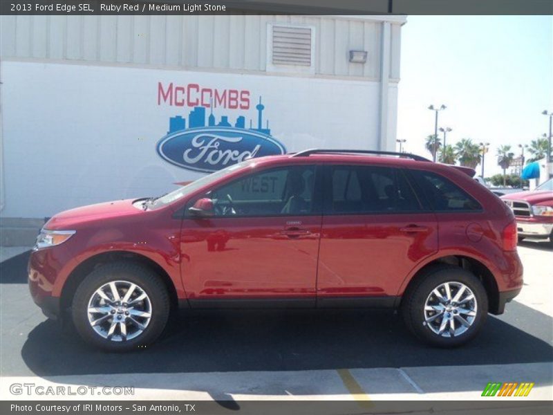 Ruby Red / Medium Light Stone 2013 Ford Edge SEL