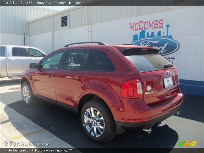 Ruby Red / Medium Light Stone 2013 Ford Edge SEL