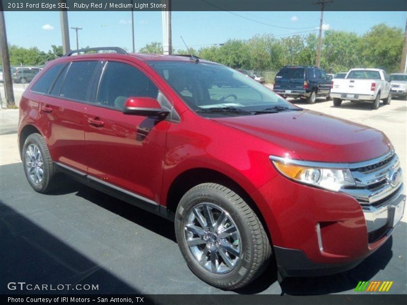 Ruby Red / Medium Light Stone 2013 Ford Edge SEL