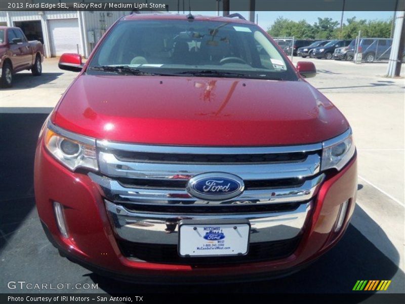 Ruby Red / Medium Light Stone 2013 Ford Edge SEL