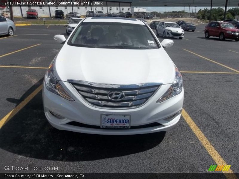 Shimmering White / Black 2013 Hyundai Sonata Limited