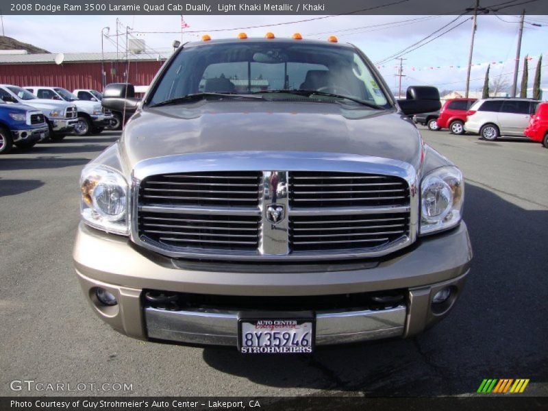 Light Khaki Metallic / Khaki 2008 Dodge Ram 3500 Laramie Quad Cab Dually