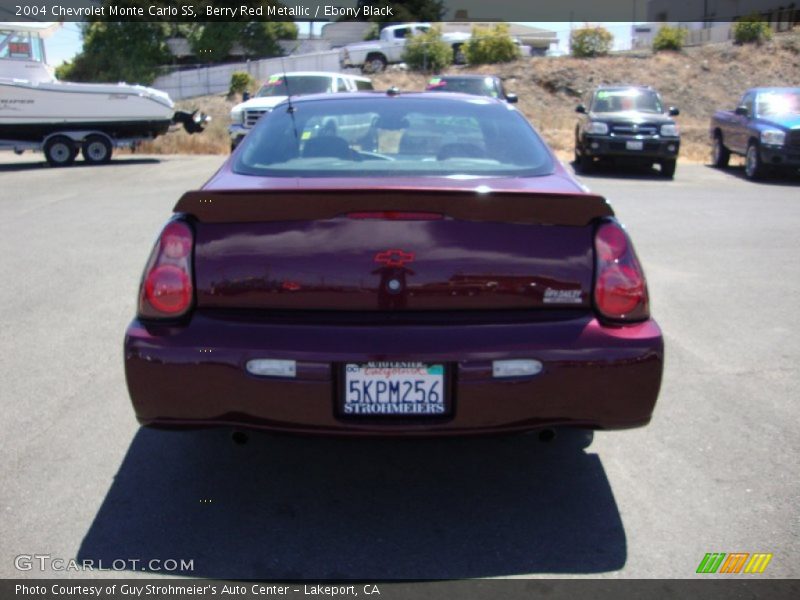 Berry Red Metallic / Ebony Black 2004 Chevrolet Monte Carlo SS