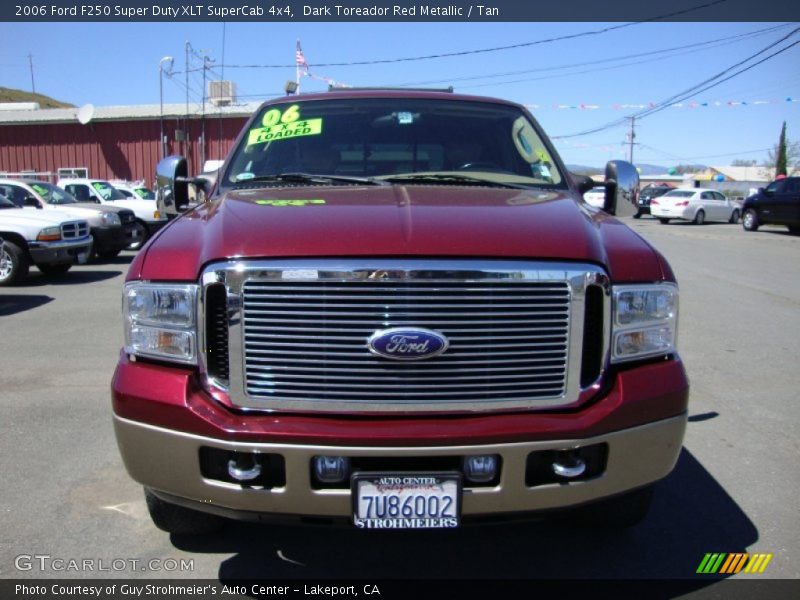 Dark Toreador Red Metallic / Tan 2006 Ford F250 Super Duty XLT SuperCab 4x4