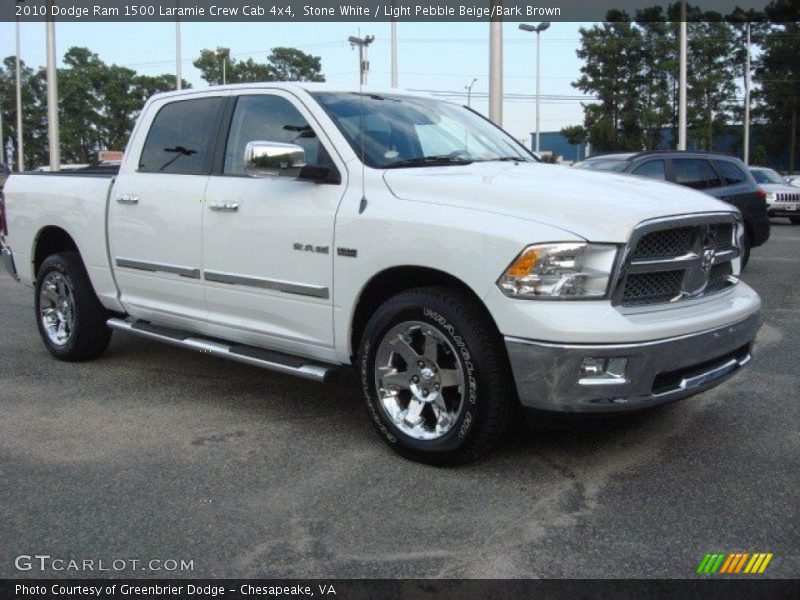 Stone White / Light Pebble Beige/Bark Brown 2010 Dodge Ram 1500 Laramie Crew Cab 4x4