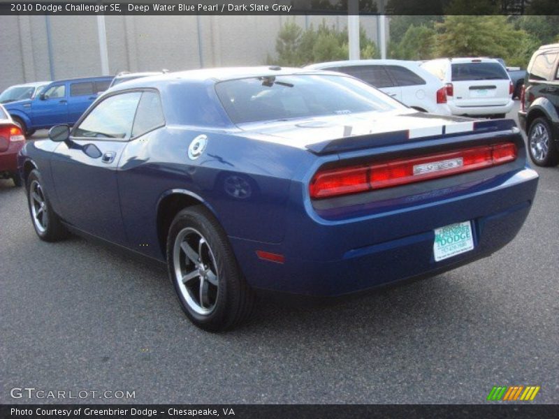 Deep Water Blue Pearl / Dark Slate Gray 2010 Dodge Challenger SE