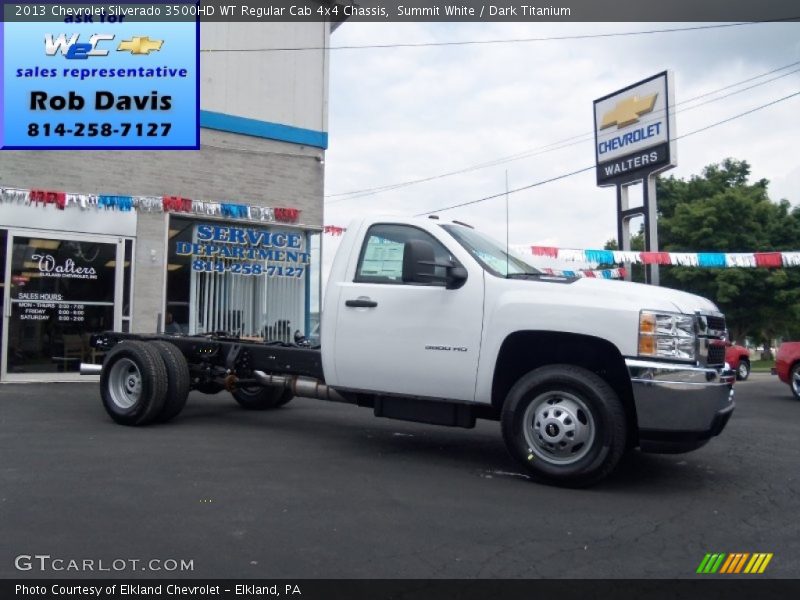 Summit White / Dark Titanium 2013 Chevrolet Silverado 3500HD WT Regular Cab 4x4 Chassis