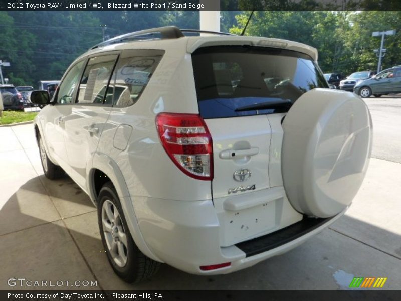 Blizzard White Pearl / Sand Beige 2012 Toyota RAV4 Limited 4WD