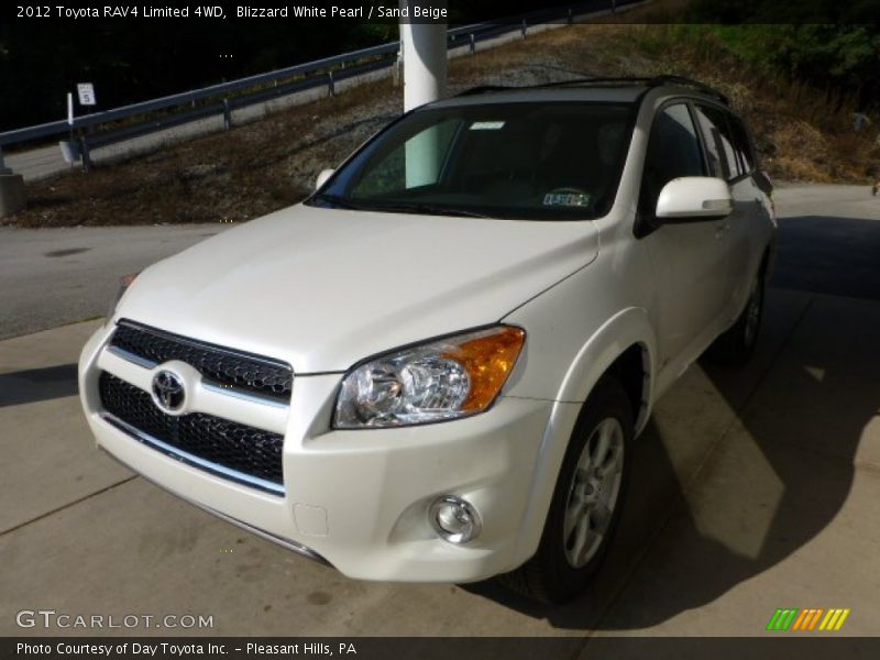 Blizzard White Pearl / Sand Beige 2012 Toyota RAV4 Limited 4WD