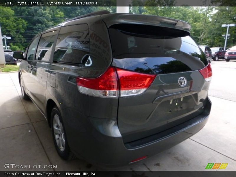 Cypress Green Pearl / Bisque 2013 Toyota Sienna LE