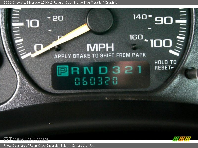 Indigo Blue Metallic / Graphite 2001 Chevrolet Silverado 1500 LS Regular Cab