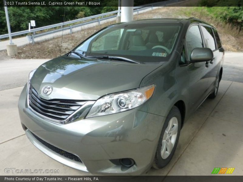 Cypress Green Pearl / Bisque 2013 Toyota Sienna LE