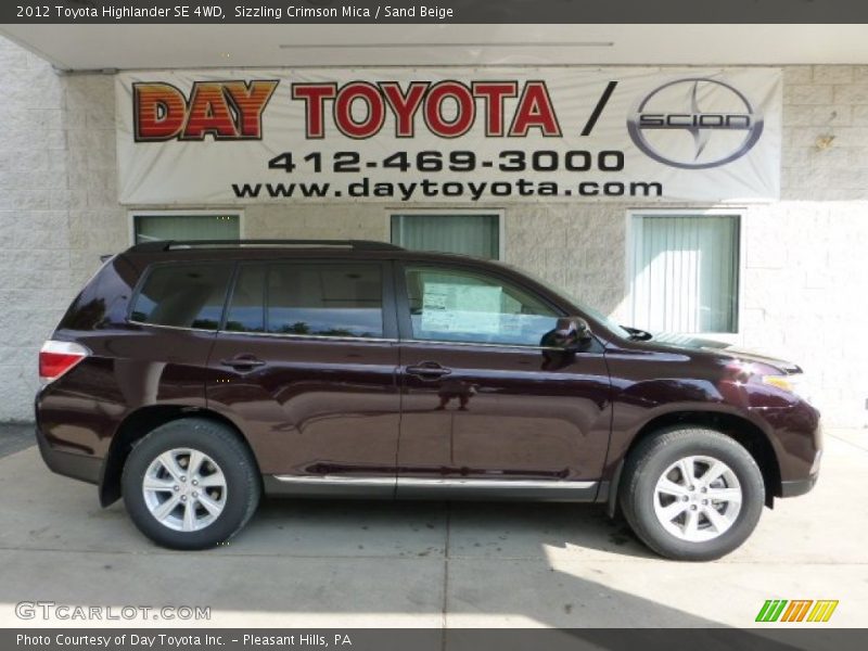 Sizzling Crimson Mica / Sand Beige 2012 Toyota Highlander SE 4WD