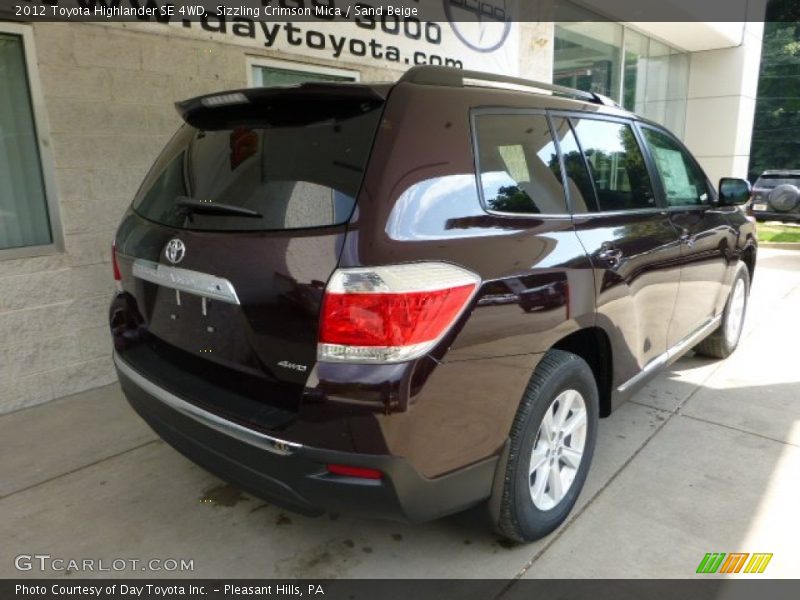 Sizzling Crimson Mica / Sand Beige 2012 Toyota Highlander SE 4WD