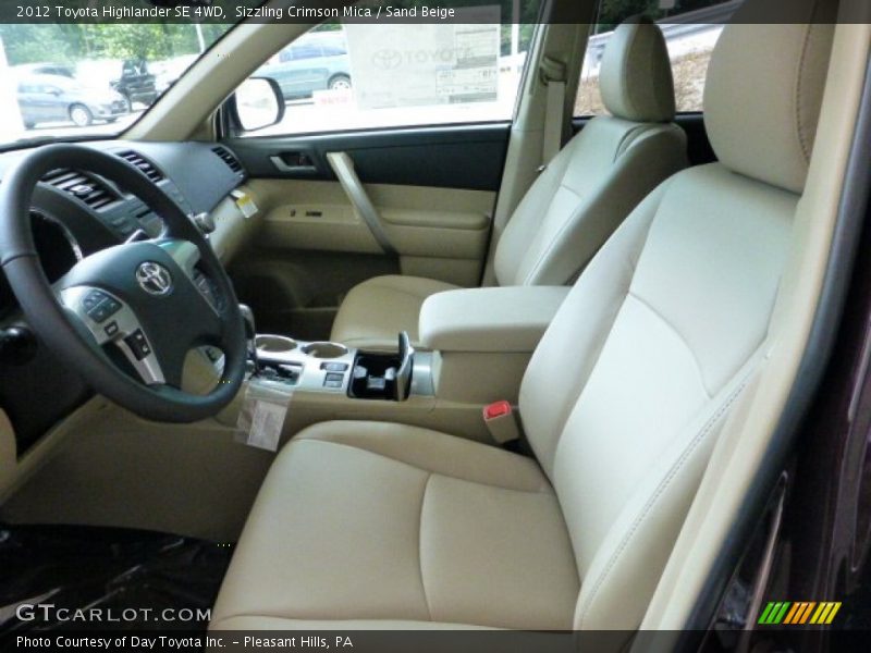 Sizzling Crimson Mica / Sand Beige 2012 Toyota Highlander SE 4WD