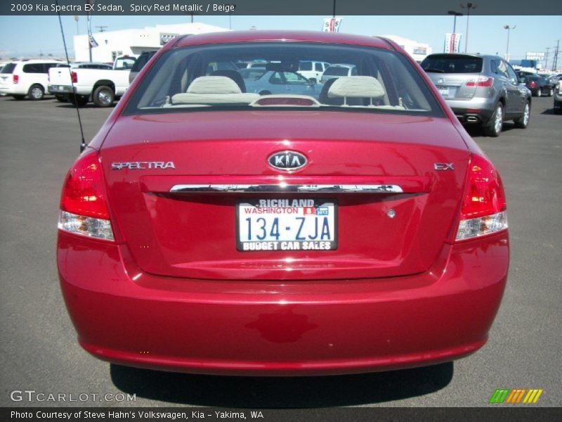 Spicy Red Metallic / Beige 2009 Kia Spectra EX Sedan