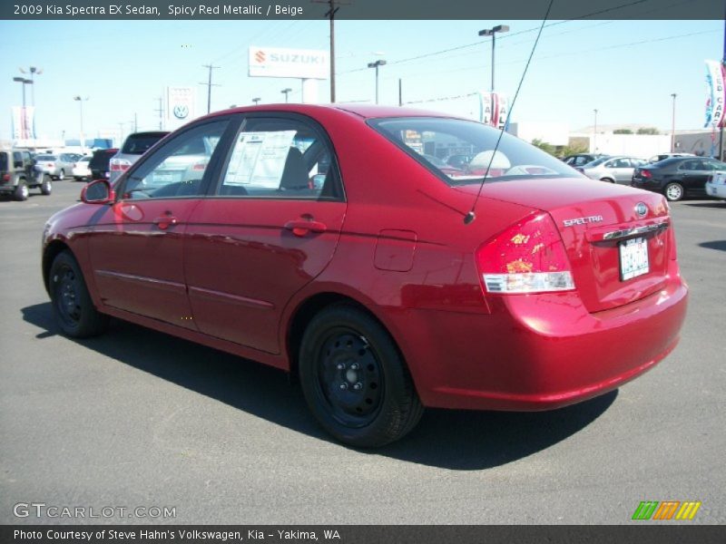 Spicy Red Metallic / Beige 2009 Kia Spectra EX Sedan