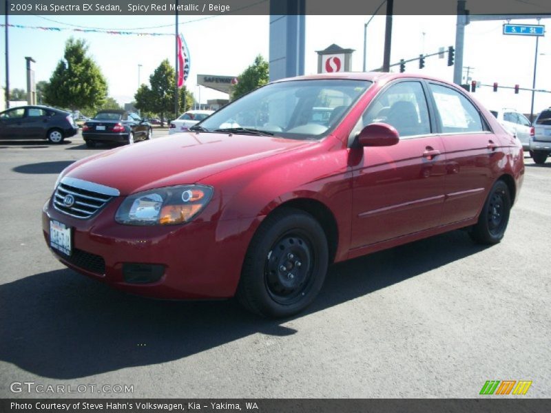 Spicy Red Metallic / Beige 2009 Kia Spectra EX Sedan