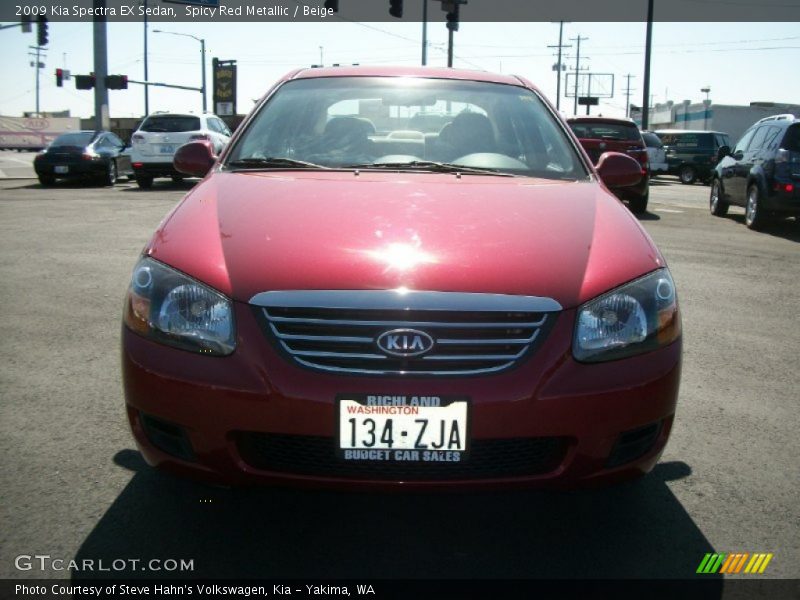 Spicy Red Metallic / Beige 2009 Kia Spectra EX Sedan