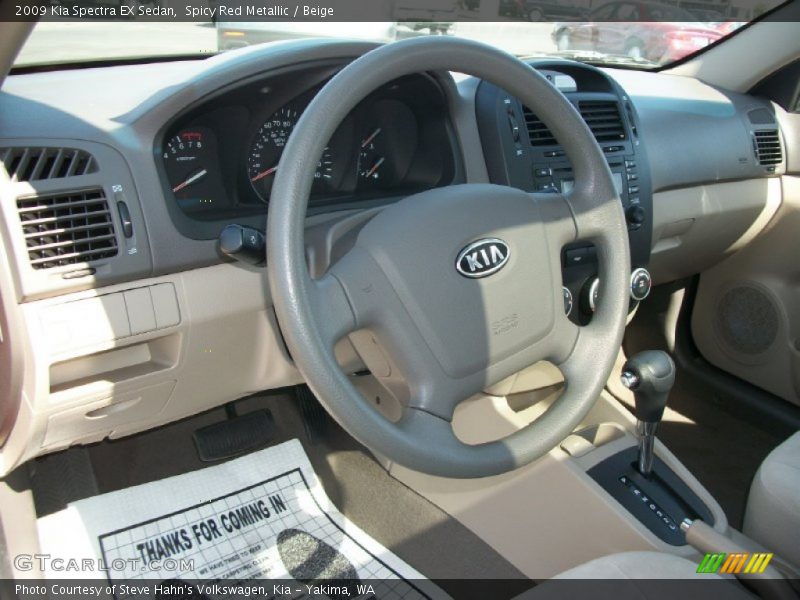Spicy Red Metallic / Beige 2009 Kia Spectra EX Sedan