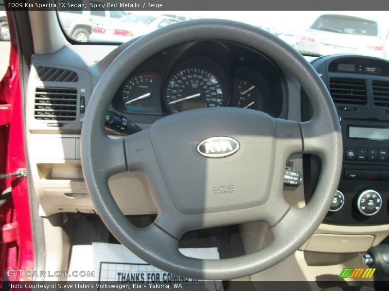 Spicy Red Metallic / Beige 2009 Kia Spectra EX Sedan