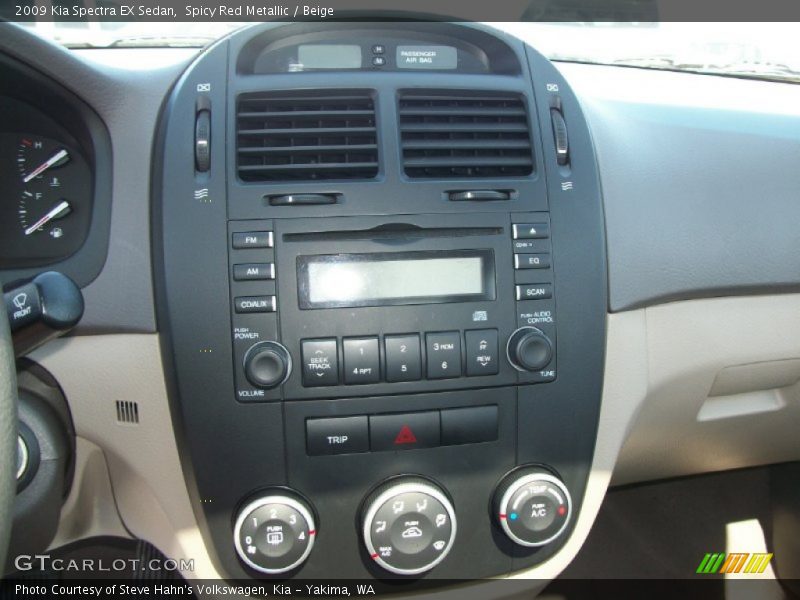Spicy Red Metallic / Beige 2009 Kia Spectra EX Sedan