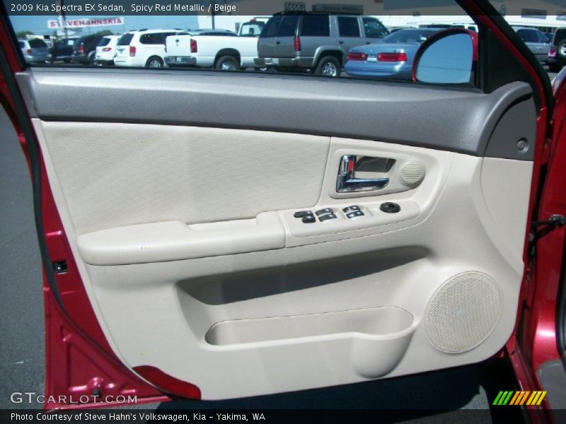 Spicy Red Metallic / Beige 2009 Kia Spectra EX Sedan