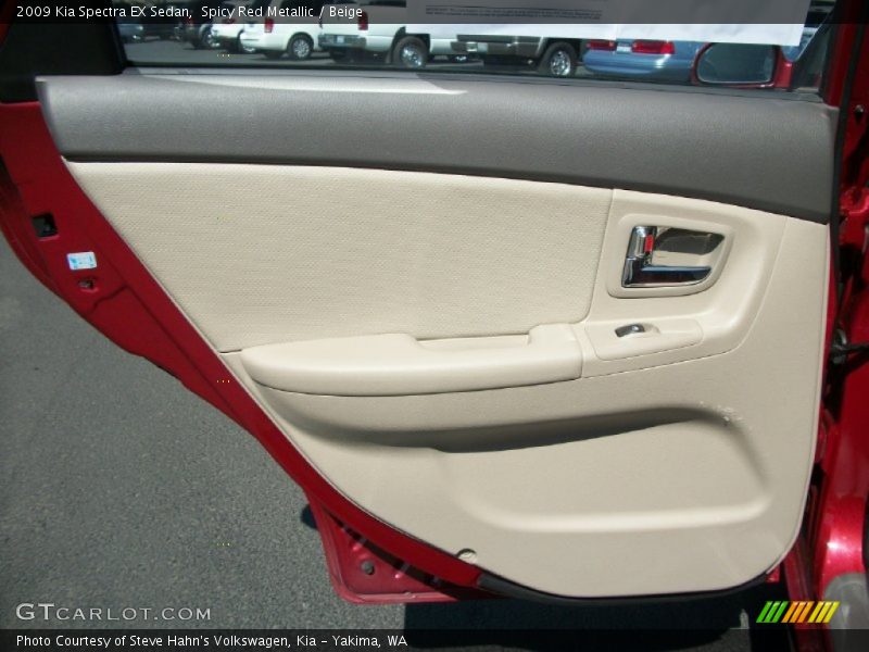 Spicy Red Metallic / Beige 2009 Kia Spectra EX Sedan