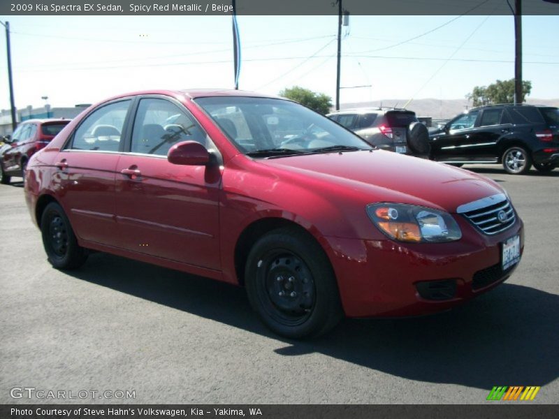Spicy Red Metallic / Beige 2009 Kia Spectra EX Sedan
