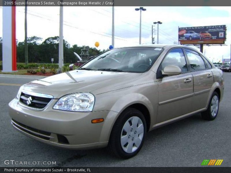 Champagne Beige Metallic / Gray 2005 Suzuki Forenza S Sedan