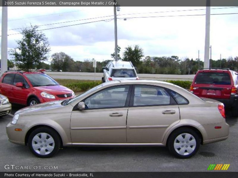Champagne Beige Metallic / Gray 2005 Suzuki Forenza S Sedan