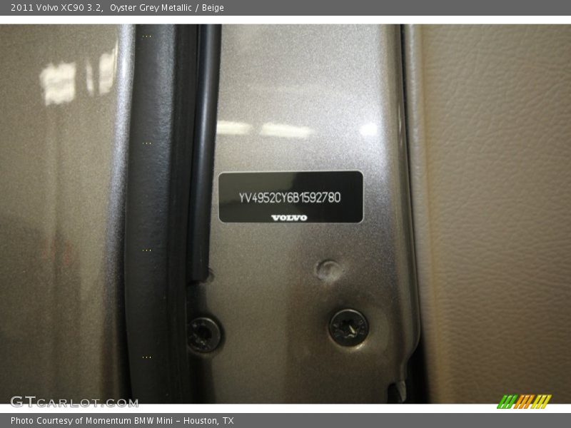 Oyster Grey Metallic / Beige 2011 Volvo XC90 3.2